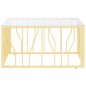 Tavolino da Salotto Oro 80x80x40 cm in Acciaio Inox e Vetro