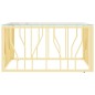 Tavolino da Salotto Oro 80x80x40 cm in Acciaio Inox e Vetro