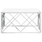 Tavolino da Salotto Argento 80x80x40 cm in Acciaio Inox e Vetro
