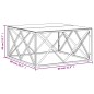 Tavolino da Salotto Argento 80x80x40 cm in Acciaio Inox e Vetro