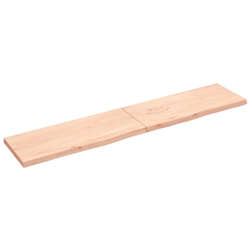 Ripiano a Parete 200x40x4 cm Legno Massello Rovere Non Trattato Ripiano a Parete 200x40x4 cm Legno Massello Rovere Non Trattato