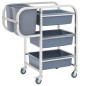 Carrello da Cucina con Contenitori in Plastica 82x43,5x93 cm Carrello da Cucina con Contenitori in Plastica 82x43,5x93 cm