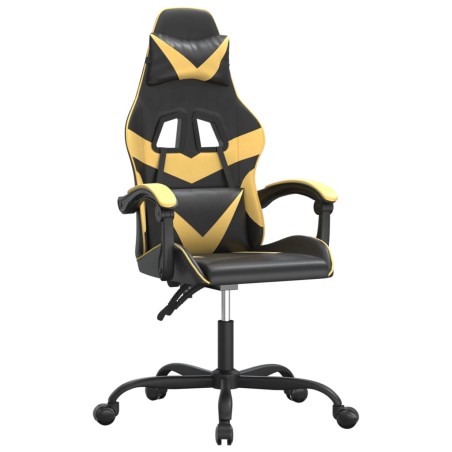 vidaXL Sedia da Gaming Nera e Oro in Similpelle