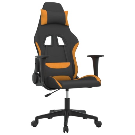 vidaXL Sedia da Gaming Nero e Arancione in Tessuto