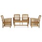 Set Divani da Giardino 5 pz in Legno Massello di Acacia