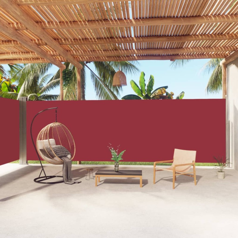 Tenda da Sole Laterale Retrattile Rossa 200x1000 cm Tenda da Sole Laterale Retrattile Rossa 200x1000 cm