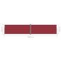 Tenda da Sole Laterale Retrattile Rossa 200x1000 cm Tenda da Sole Laterale Retrattile Rossa 200x1000 cm