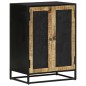 Credenza con 2 Ante 55x35x75 cm Legno Massello di Mango e Ferro Credenza con 2 Ante 55x35x75 cm Legno Massello di Mango e Ferro