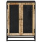 Credenza con 2 Ante 55x35x75 cm Legno Massello di Mango e Ferro Credenza con 2 Ante 55x35x75 cm Legno Massello di Mango e Ferro