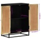 Credenza con 2 Ante 55x35x75 cm Legno Massello di Mango e Ferro Credenza con 2 Ante 55x35x75 cm Legno Massello di Mango e Ferro