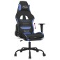Sedia da Gaming con Poggiapiedi Nero e Blu in Tessuto Sedia da Gaming con Poggiapiedi Nero e Blu in Tessuto