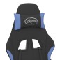 Sedia da Gaming con Poggiapiedi Nero e Blu in Tessuto Sedia da Gaming con Poggiapiedi Nero e Blu in Tessuto