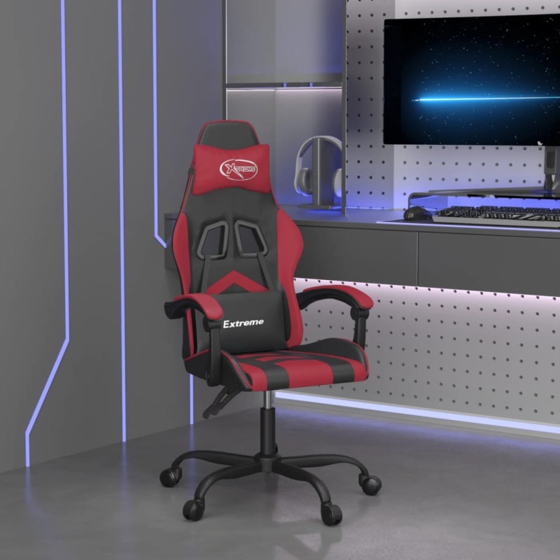 vidaXL Sedia Gaming Nero e Rosso Vino in Similpelle vidaXL Sedia Gaming Nero e Rosso Vino in Similpelle