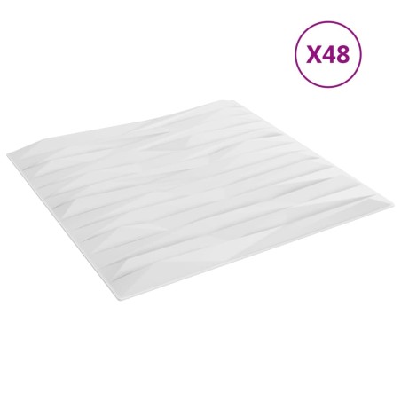 Pannelli Murali 48 pz Bianchi 50x50 cm EPS 12 m² Pietra