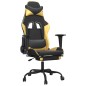 Sedia da Gaming con Poggiapiedi Nero e Oro in Similpelle Sedia da Gaming con Poggiapiedi Nero e Oro in Similpelle