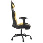 Sedia da Gaming con Poggiapiedi Nero e Oro in Similpelle Sedia da Gaming con Poggiapiedi Nero e Oro in Similpelle