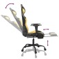 Sedia da Gaming con Poggiapiedi Nero e Oro in Similpelle Sedia da Gaming con Poggiapiedi Nero e Oro in Similpelle