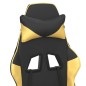 Sedia da Gaming con Poggiapiedi Nero e Oro in Similpelle Sedia da Gaming con Poggiapiedi Nero e Oro in Similpelle