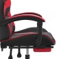 Sedia da Gaming con Poggiapiedi Nero e Rosso in Similpelle Sedia da Gaming con Poggiapiedi Nero e Rosso in Similpelle