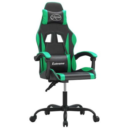 Sedia da Gaming Nera e Verde in Similpelle