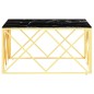 Tavolino da Salotto Oro 80x80x40 cm in Acciaio Inox e Vetro