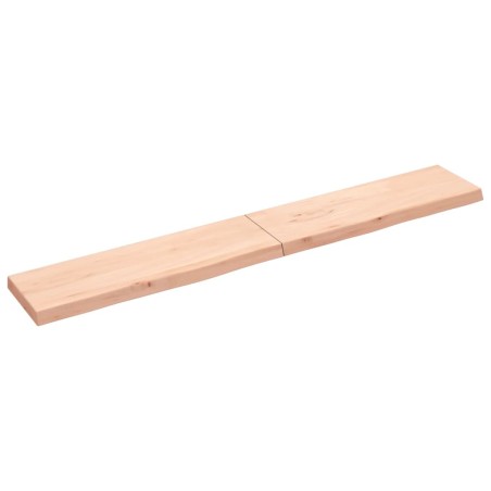 Ripiano a Parete 200x30x6 cm Legno Massello Rovere Non Trattato