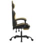 Sedia da Gaming con Poggiapiedi Nero e Oro in Similpelle Sedia da Gaming con Poggiapiedi Nero e Oro in Similpelle