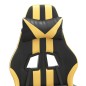 Sedia da Gaming con Poggiapiedi Nero e Oro in Similpelle Sedia da Gaming con Poggiapiedi Nero e Oro in Similpelle