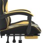 Sedia da Gaming con Poggiapiedi Nero e Oro in Similpelle Sedia da Gaming con Poggiapiedi Nero e Oro in Similpelle