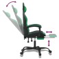 Sedia da Gaming con Poggiapiedi Nero e Verde in Similpelle Sedia da Gaming con Poggiapiedi Nero e Verde in Similpelle