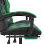Sedia da Gaming con Poggiapiedi Nero e Verde in Similpelle Sedia da Gaming con Poggiapiedi Nero e Verde in Similpelle