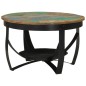Tavolino Ø 68x43 cm in Legno Massello di Recupero e Ferro Tavolino Ø 68x43 cm in Legno Massello di Recupero e Ferro