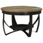 Tavolino Ø 68x43 cm in Legno Massello di Recupero e Ferro Tavolino Ø 68x43 cm in Legno Massello di Recupero e Ferro