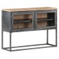 Credenza Grigia 100x30x70 cm in Legno Massello di Acacia Credenza Grigia 100x30x70 cm in Legno Massello di Acacia