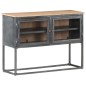 Credenza Grigia 100x30x70 cm in Legno Massello di Acacia Credenza Grigia 100x30x70 cm in Legno Massello di Acacia