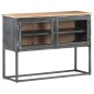 Credenza Grigia 100x30x70 cm in Legno Massello di Acacia Credenza Grigia 100x30x70 cm in Legno Massello di Acacia