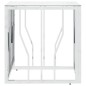 Tavolino da Salotto Argento 50x50x50 cm in Acciaio Inox e Vetro