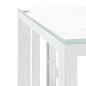 Tavolino da Salotto Argento 50x50x50 cm in Acciaio Inox e Vetro