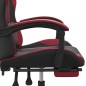Sedia da Gaming con Poggiapiedi Nero e Rosso Vino in Similpelle Sedia da Gaming con Poggiapiedi Nero e Rosso Vino in Similpelle