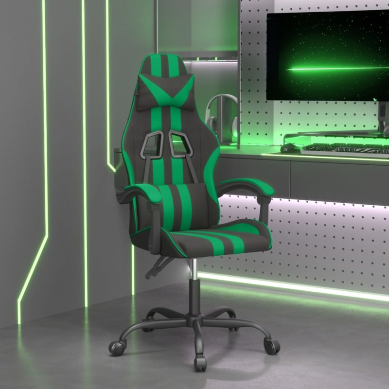 Sedia da Gaming Nera e Verde in Similpelle Sedia da Gaming Nera e Verde in Similpelle