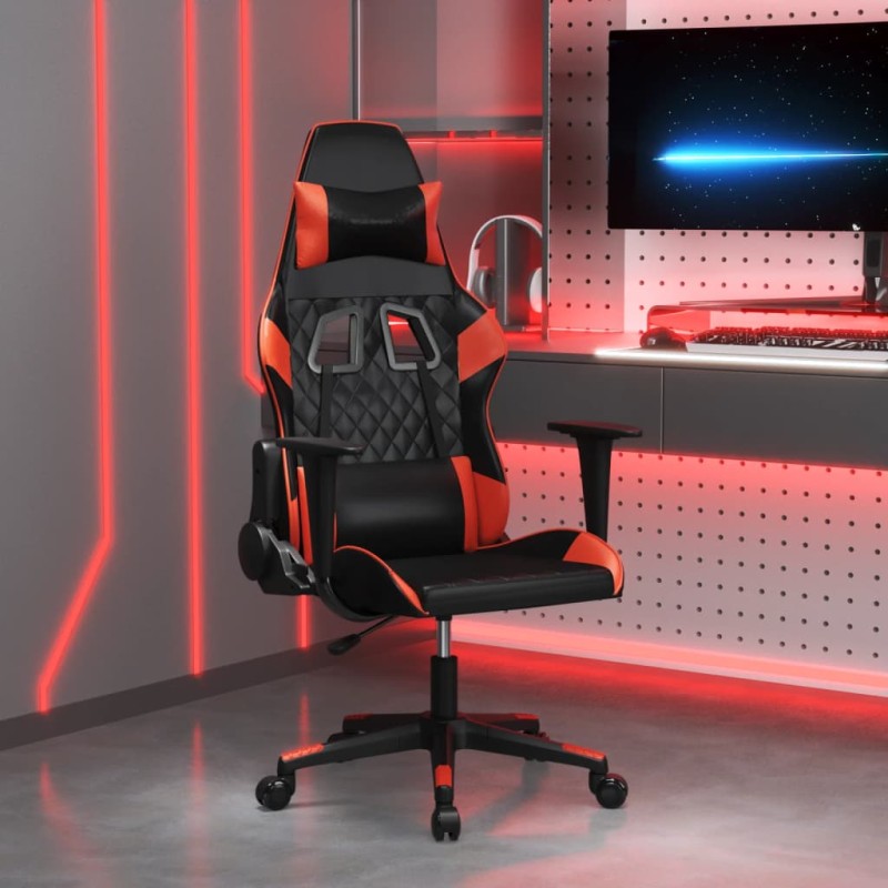 Sedia da Gaming Nera e Rossa in Similpelle Sedia da Gaming Nera e Rossa in Similpelle