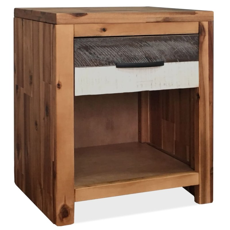 Comodino in Legno Massello d'Acacia 40x30x48 cm Comodino in Legno Massello d'Acacia 40x30x48 cm