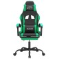 vidaXL Sedia da Gaming con Poggiapiedi Nero e Verde in Similpelle vidaXL Sedia da Gaming con Poggiapiedi Nero e Verde in Similpelle
