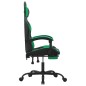 vidaXL Sedia da Gaming con Poggiapiedi Nero e Verde in Similpelle vidaXL Sedia da Gaming con Poggiapiedi Nero e Verde in Similpelle