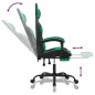 vidaXL Sedia da Gaming con Poggiapiedi Nero e Verde in Similpelle vidaXL Sedia da Gaming con Poggiapiedi Nero e Verde in Similpelle