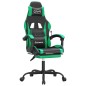 vidaXL Sedia da Gaming con Poggiapiedi Nero e Verde in Similpelle vidaXL Sedia da Gaming con Poggiapiedi Nero e Verde in Similpelle