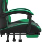 vidaXL Sedia da Gaming con Poggiapiedi Nero e Verde in Similpelle vidaXL Sedia da Gaming con Poggiapiedi Nero e Verde in Similpelle