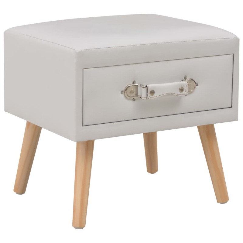 vidaXL Comodino Bianco 40x35x40 cm in Similpelle vidaXL Comodino Bianco 40x35x40 cm in Similpelle