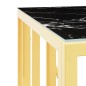 Tavolino da Salotto Oro 50x50x50 cm in Acciaio Inox e Vetro