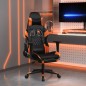 Sedia da Gaming con Poggiapiedi Nero e Arancione in Similpelle Sedia da Gaming con Poggiapiedi Nero e Arancione in Similpelle